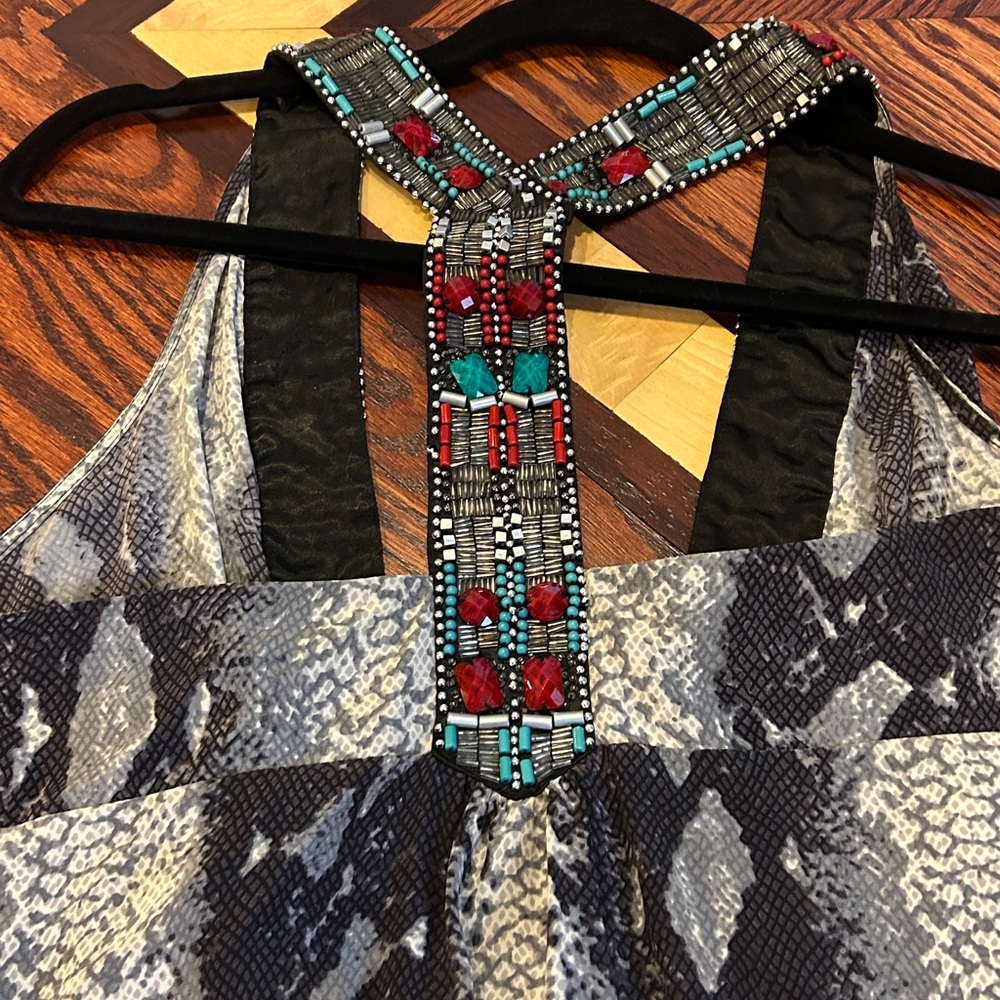 Bebe Monochrome Patterned Blouse - image 4